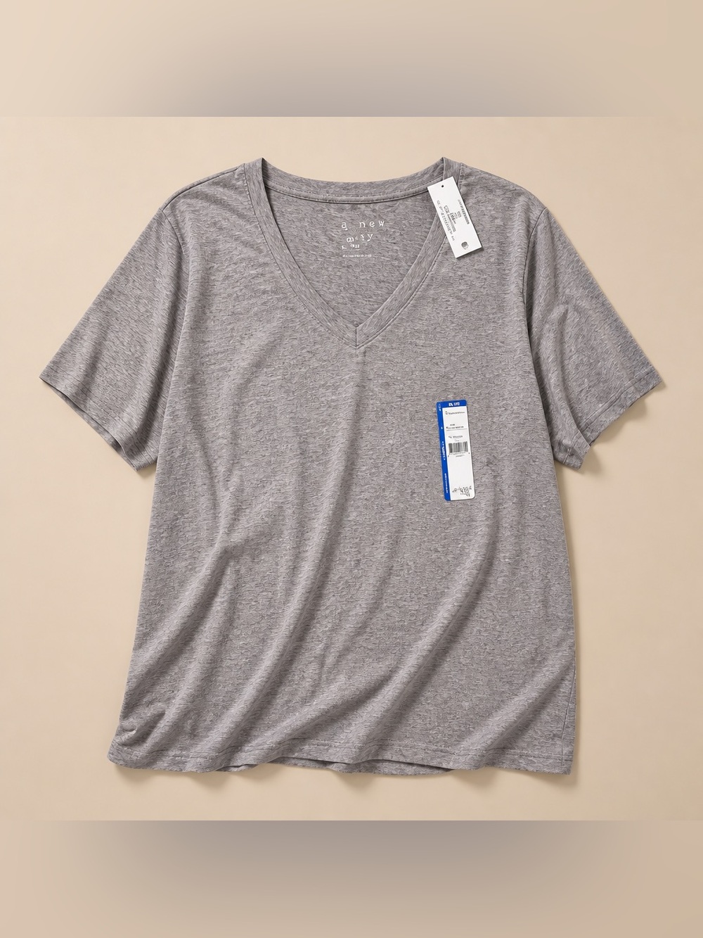 Tera & Sky V Neck Core Tee 2X 20W/22W Cotton Modal Spandex Blend